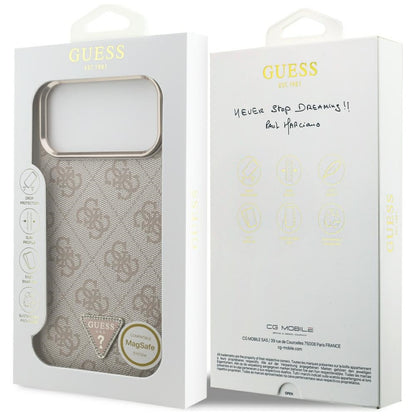 MagSafe Case for Apple iPhone 18 Pro Max / 17 Pro Max, Guess, 4G Triangle Logo, Pink
