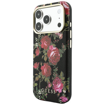 Etui MagSafe do Apple iPhone 18 Pro Max / 17 Pro Max, Guess, Blossom Roses Print, czarne
