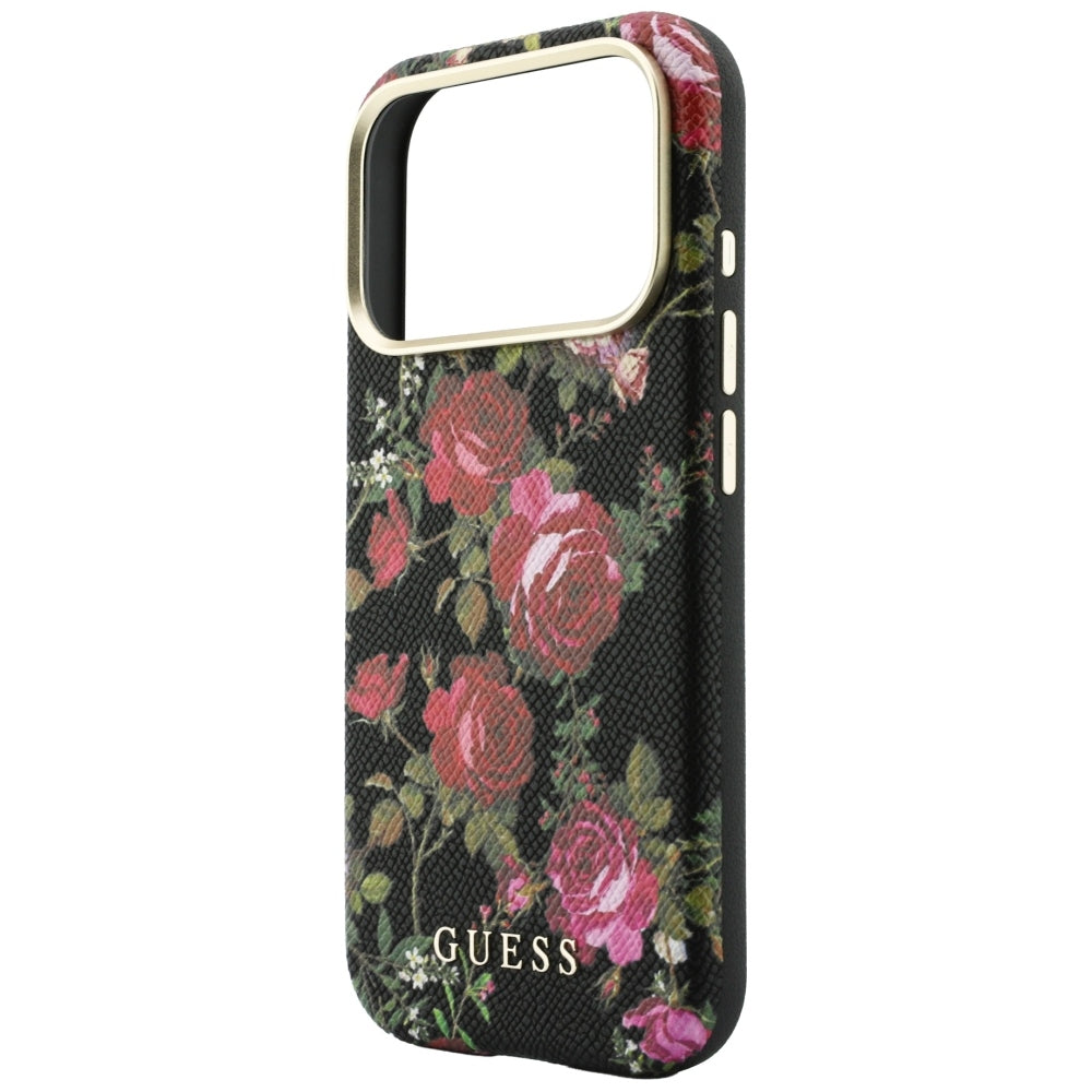 Etui MagSafe do Apple iPhone 18 Pro Max / 17 Pro Max, Guess, Blossom Roses Print, czarne