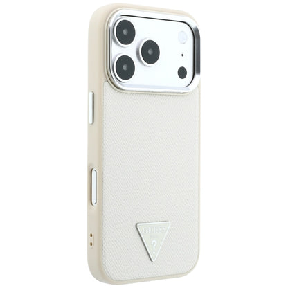 Etui MagSafe do Apple iPhone 18 Pro Max / 17 Pro Max, Guess, Logo Trójkątne z Teksturą, Beżowe