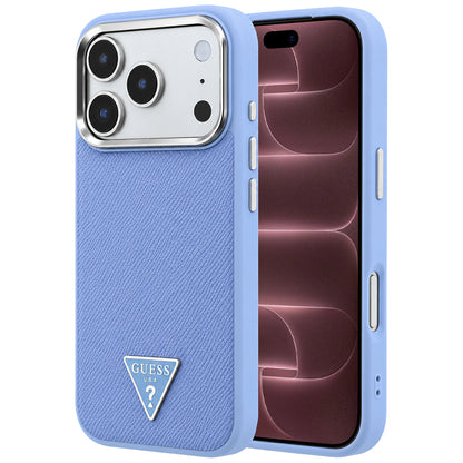 Etui MagSafe do Apple iPhone 18 Pro Max / 17 Pro Max, Guess, Logo Trójkąt Ziarnisty, Bleu