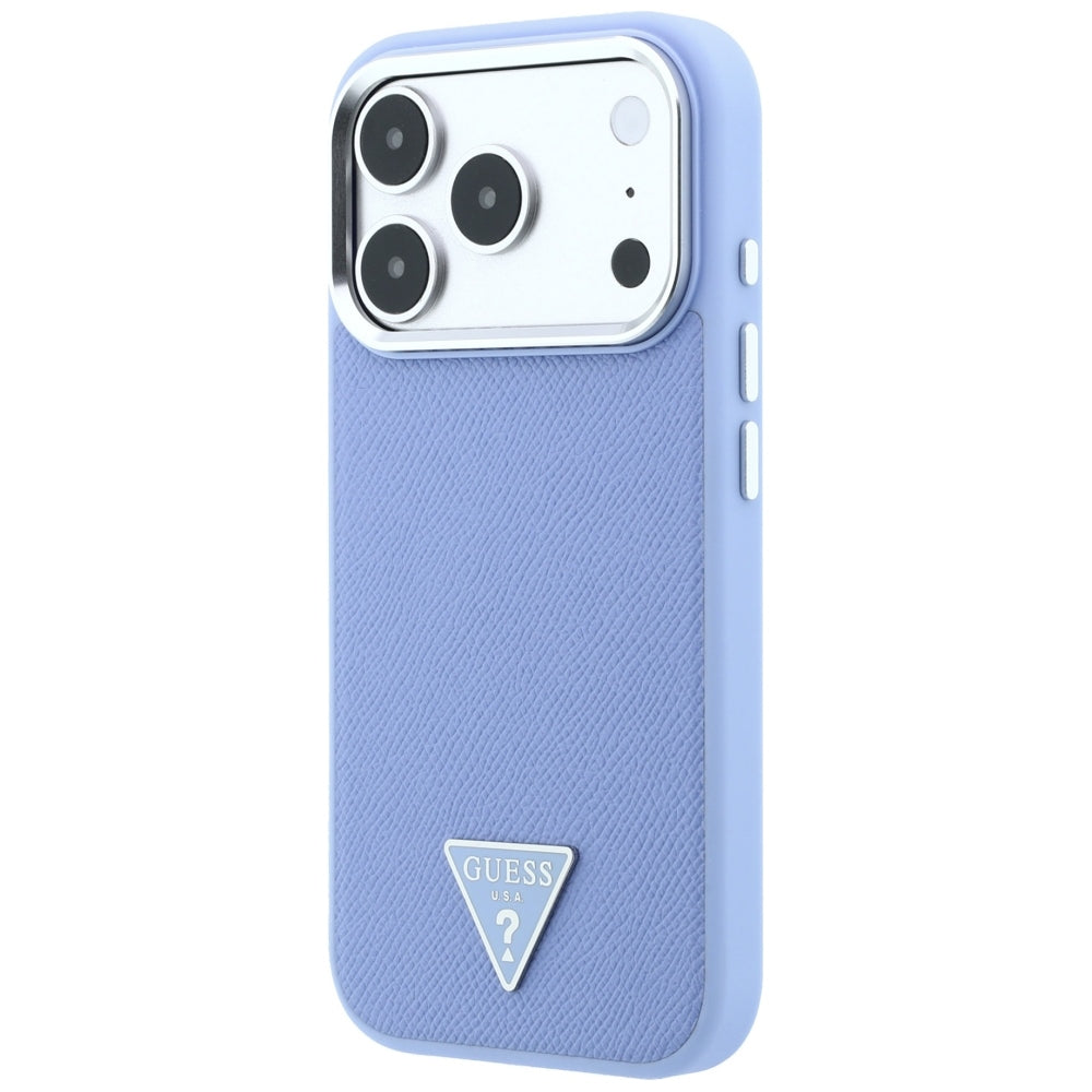 Etui MagSafe do Apple iPhone 18 Pro Max / 17 Pro Max, Guess, Logo Trójkąt Ziarnisty, Bleu