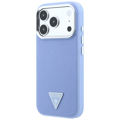 Etui MagSafe do Apple iPhone 18 Pro Max / 17 Pro Max, Guess, Logo Trójkąt Ziarnisty, Bleu