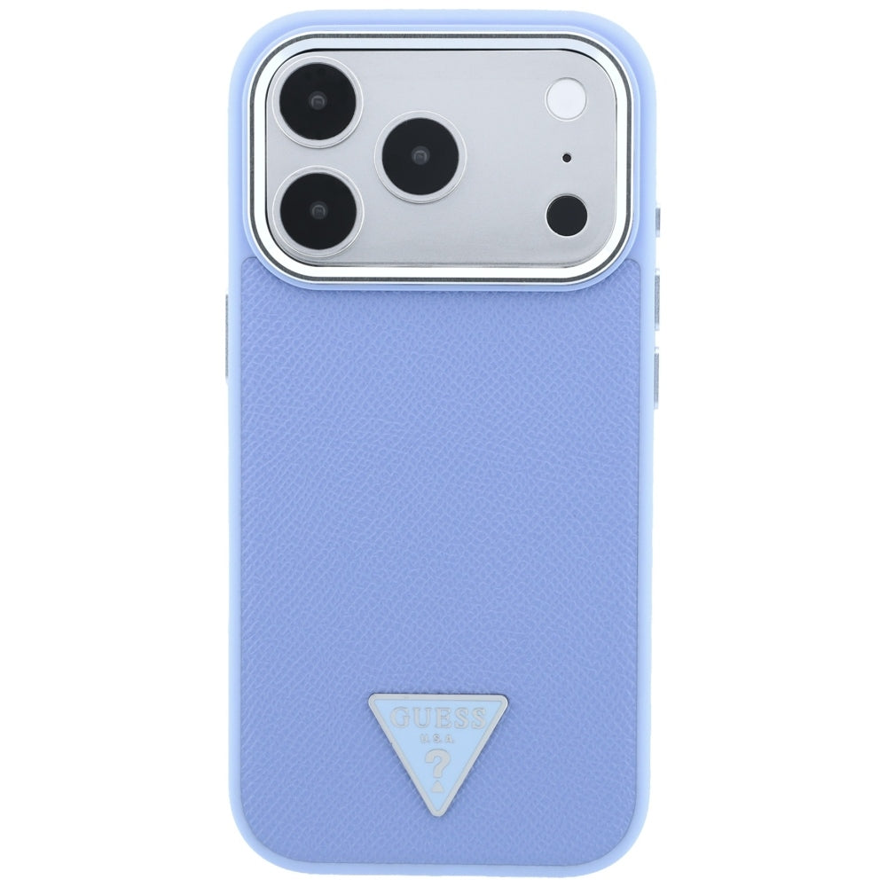 Etui MagSafe do Apple iPhone 18 Pro Max / 17 Pro Max, Guess, Logo Trójkąt Ziarnisty, Bleu