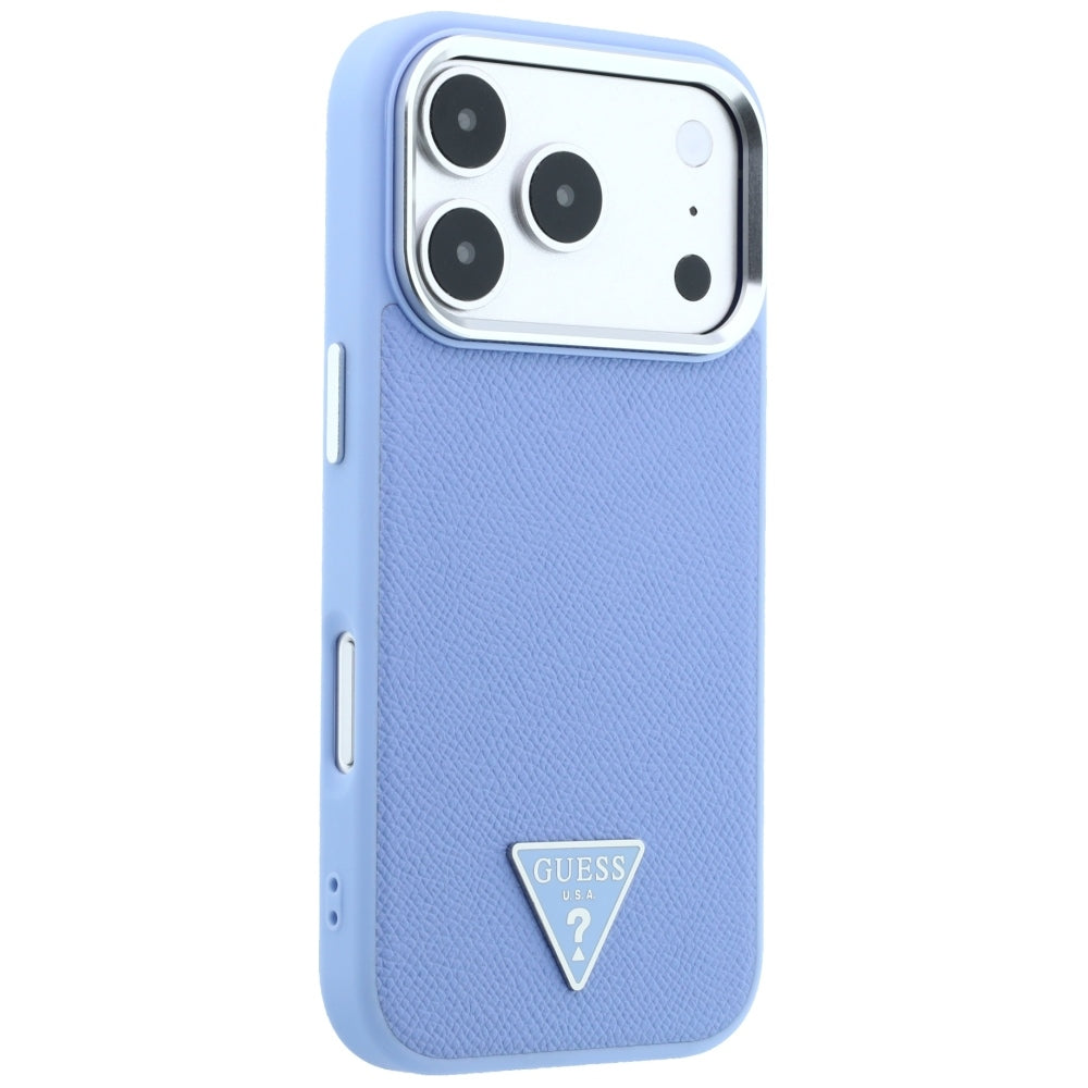 Etui MagSafe do Apple iPhone 18 Pro Max / 17 Pro Max, Guess, Logo Trójkąt Ziarnisty, Bleu