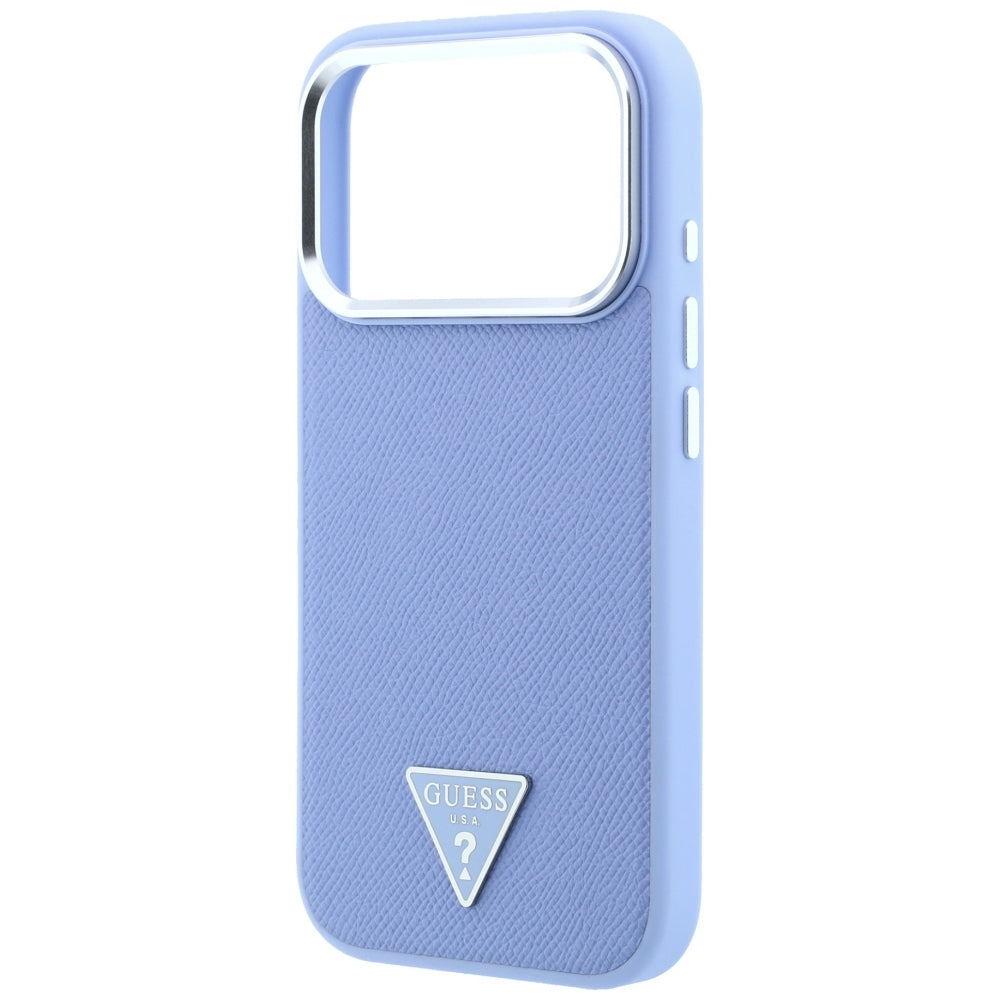 Etui MagSafe do Apple iPhone 18 Pro Max / 17 Pro Max, Guess, Logo Trójkąt Ziarnisty, Bleu