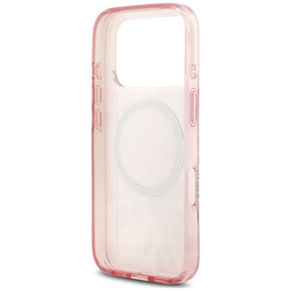 Etui MagSafe do Apple iPhone 18 Pro Max / 17 Pro Max, Guess, IML Flower & Tonal Circle, różowy