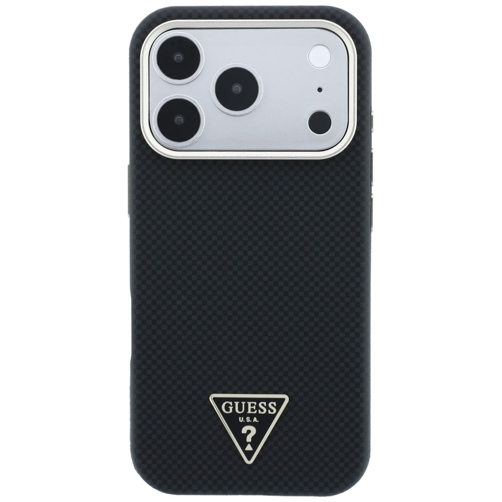 Etui MagSafe do Apple iPhone 18 Pro Max / 17 Pro Max, Guess, Kevlar Triangle Logo, czarne