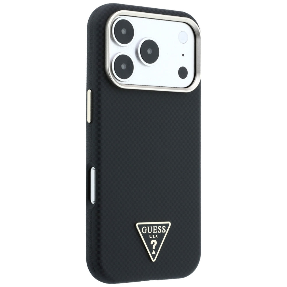 Etui MagSafe do Apple iPhone 18 Pro Max / 17 Pro Max, Guess, Kevlar Triangle Logo, czarne