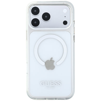 Etui MagSafe do Apple iPhone 18 Pro Max / 17 Pro Max, Guess, Metal Outline, Srebrne