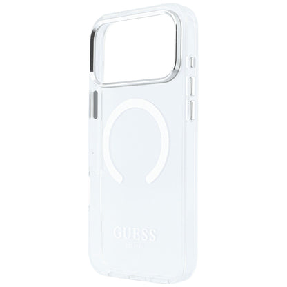 Etui MagSafe do Apple iPhone 18 Pro Max / 17 Pro Max, Guess, Metal Outline, Srebrne