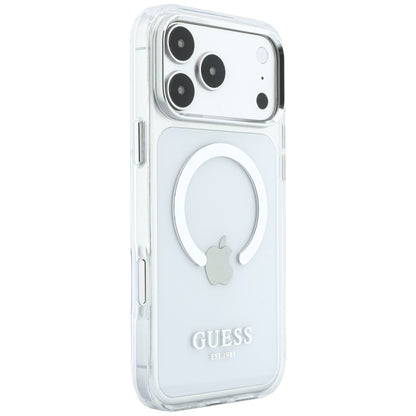 Etui MagSafe do Apple iPhone 18 Pro Max / 17 Pro Max, Guess, Metal Outline, Srebrne