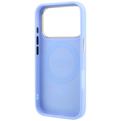 Etui MagSafe do Apple iPhone 18 Pro Max / 17 Pro Max, Guess, Peony 4G Small Logo, Bleu