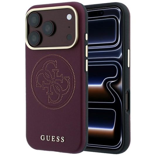 Etui MagSafe do Apple iPhone 18 Pro Max / 17 Pro Max, Guess, Perforated 4G, Wiśniowy