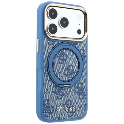 Etui MagSafe do Apple iPhone 18 Pro Max / 17 Pro Max, Guess, Ring Stand 360 4G Classic Logo, Niebieskie