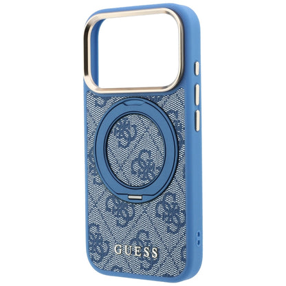 Etui MagSafe do Apple iPhone 18 Pro Max / 17 Pro Max, Guess, Ring Stand 360 4G Classic Logo, Niebieskie