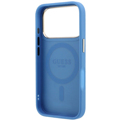 Etui MagSafe do Apple iPhone 18 Pro Max / 17 Pro Max, Guess, Ring Stand 360 4G Classic Logo, Niebieskie