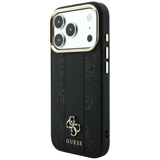 Etui MagSafe do Apple iPhone 18 Pro Max / 17 Pro Max, Guess, Stripe Peony 4G, czarne