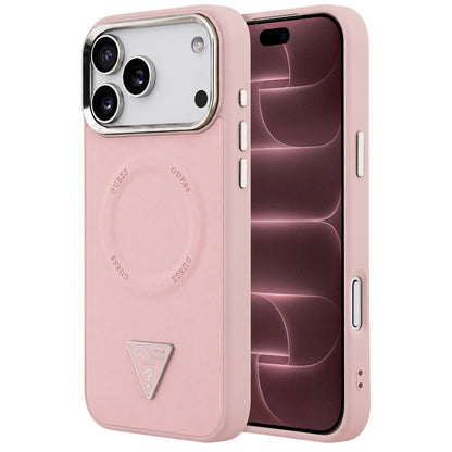 Etui MagSafe do Apple iPhone 18 Pro Max / 17 Pro Max, Guess, Triangle Logo, różowe