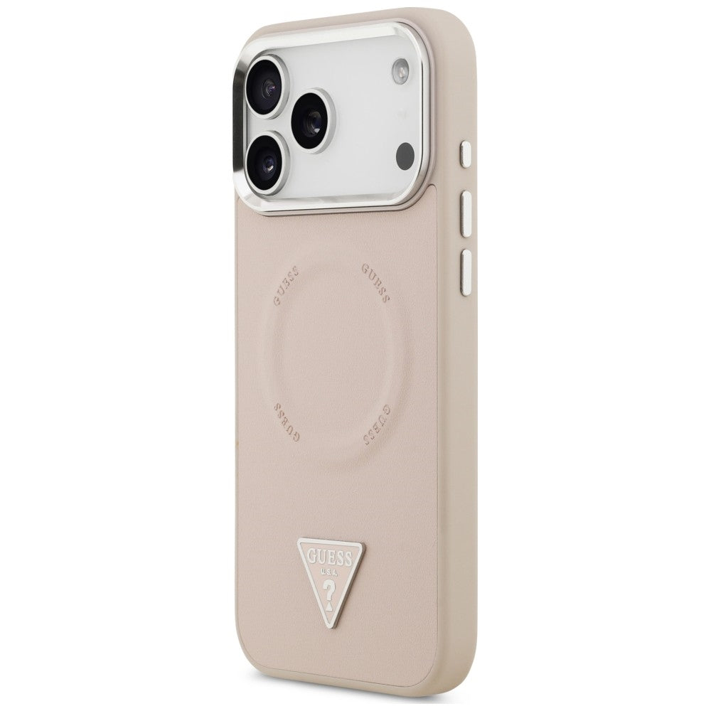 Etui MagSafe do Apple iPhone 18 Pro Max / 17 Pro Max, Guess, Triangle Logo, różowe