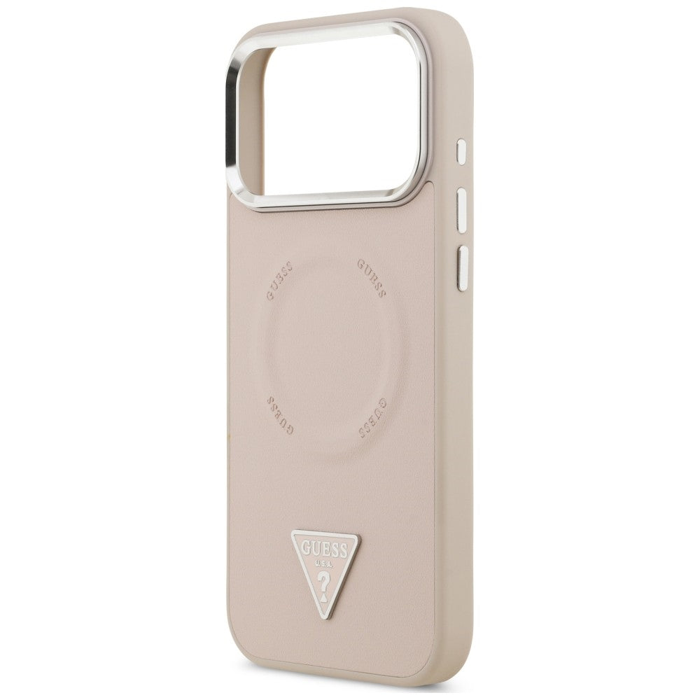 Etui MagSafe do Apple iPhone 18 Pro Max / 17 Pro Max, Guess, Triangle Logo, różowe