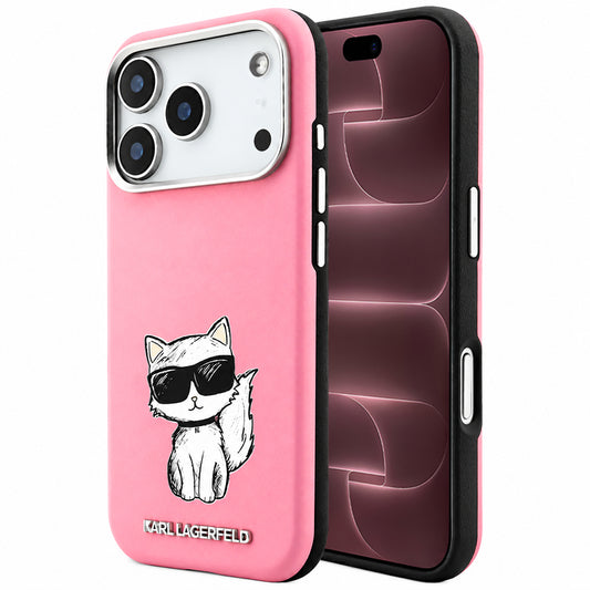 Etui MagSafe na Apple iPhone 18 Pro Max / 17 Pro Max, Karl Lagerfeld, Choupette Sketch, Różowe