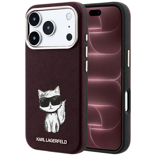 Etui MagSafe do Apple iPhone 18 Pro Max / 17 Pro Max, Karl Lagerfeld, Choupette Sketch, Wiśniowy