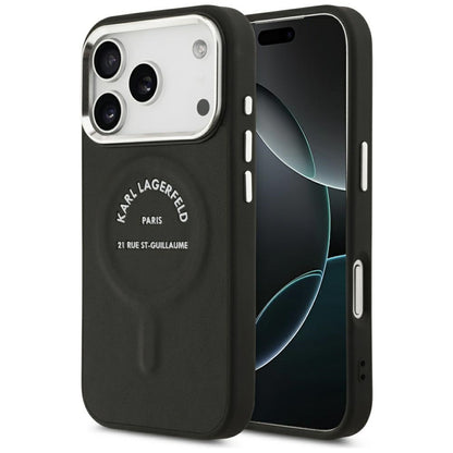 MagSafe Case for Apple iPhone 18 Pro Max / 17 Pro Max, Karl Lagerfeld, EMB. Ring Karl RSG Logo, Black