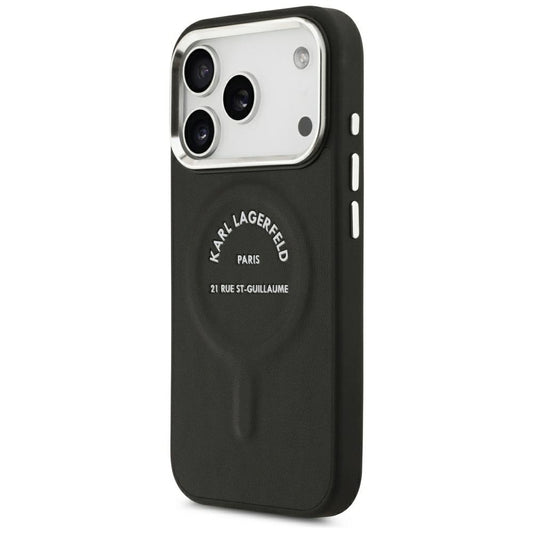 Etui MagSafe do Apple iPhone 18 Pro Max / 17 Pro Max, Karl Lagerfeld, EMB. Pierścień Karl RSG Logo, Czarny