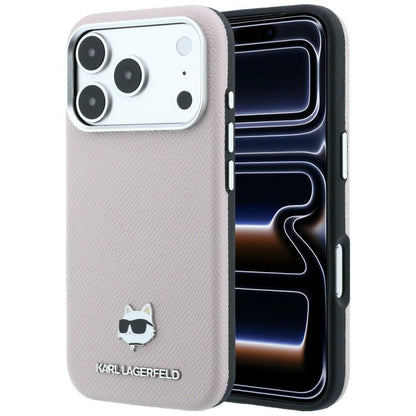 Etui MagSafe do Apple iPhone 18 Pro Max / 17 Pro Max, Karl Lagerfeld, Grained Choupette Head, Różowe