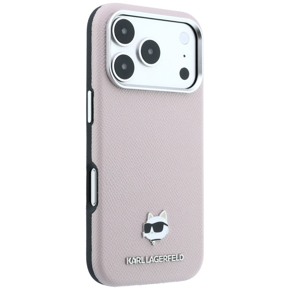 Etui MagSafe do Apple iPhone 18 Pro Max / 17 Pro Max, Karl Lagerfeld, Grained Choupette Head, Różowe