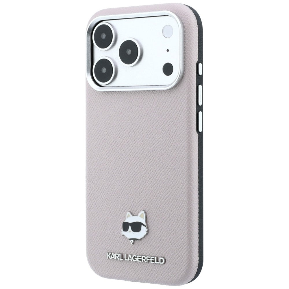 Etui MagSafe do Apple iPhone 18 Pro Max / 17 Pro Max, Karl Lagerfeld, Grained Choupette Head, Różowe