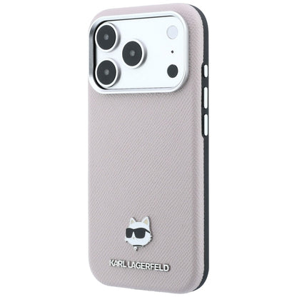 Etui MagSafe do Apple iPhone 18 Pro Max / 17 Pro Max, Karl Lagerfeld, Grained Choupette Head, Różowe