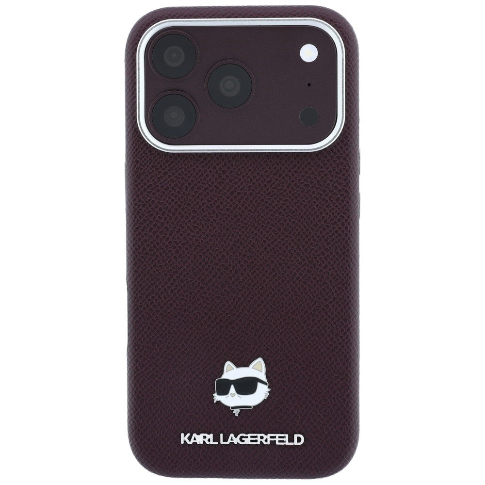 Etui MagSafe do Apple iPhone 18 Pro Max / 17 Pro Max, Karl Lagerfeld, Tłoczona Głowa Choupette, Wiśniowy