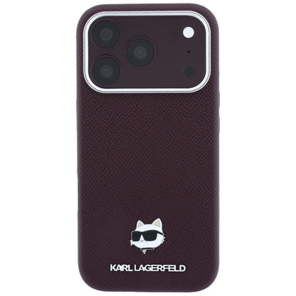 Etui MagSafe do Apple iPhone 18 Pro Max / 17 Pro Max, Karl Lagerfeld, Tłoczona Głowa Choupette, Wiśniowy