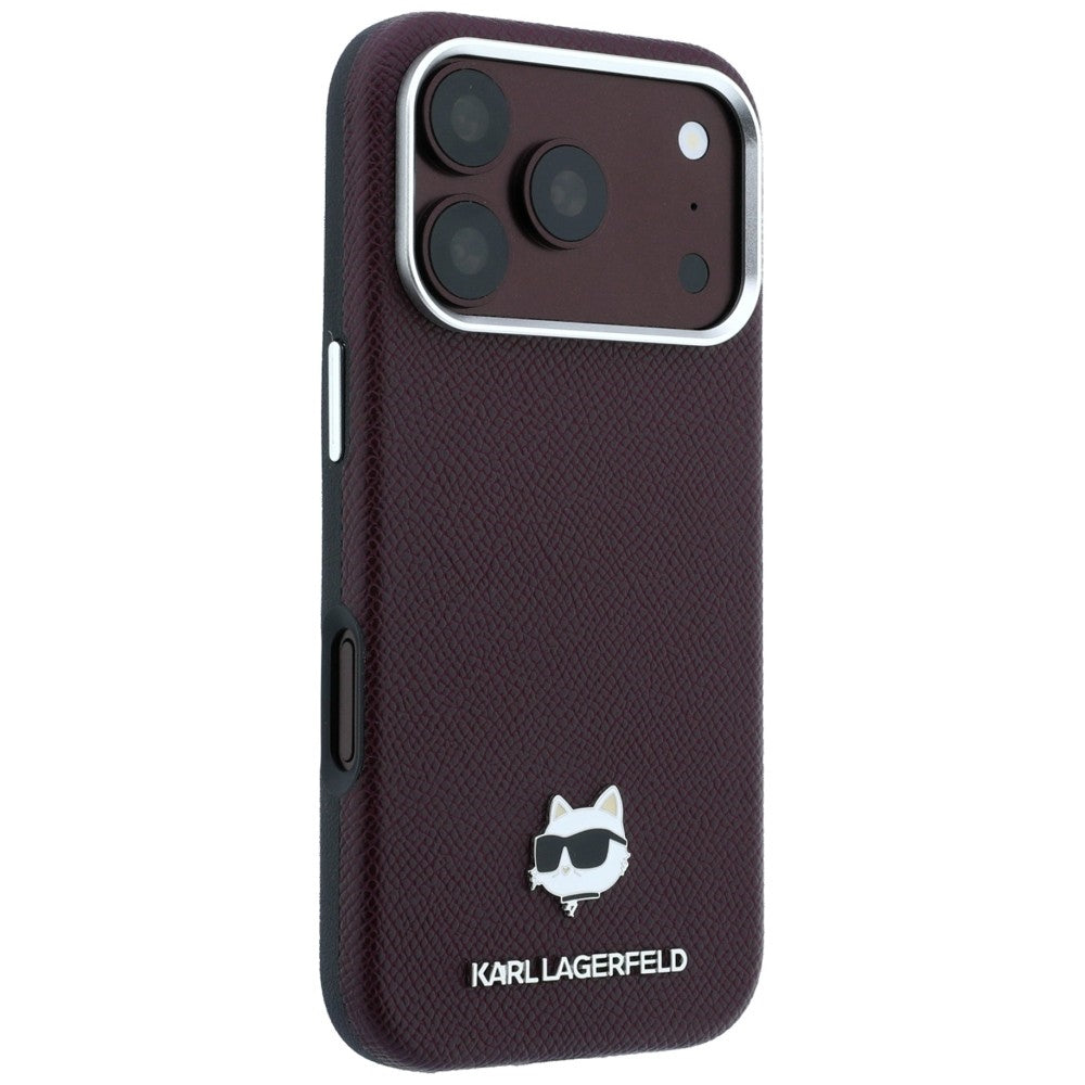 Etui MagSafe do Apple iPhone 18 Pro Max / 17 Pro Max, Karl Lagerfeld, Tłoczona Głowa Choupette, Wiśniowy
