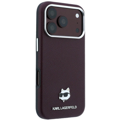 Etui MagSafe do Apple iPhone 18 Pro Max / 17 Pro Max, Karl Lagerfeld, Tłoczona Głowa Choupette, Wiśniowy