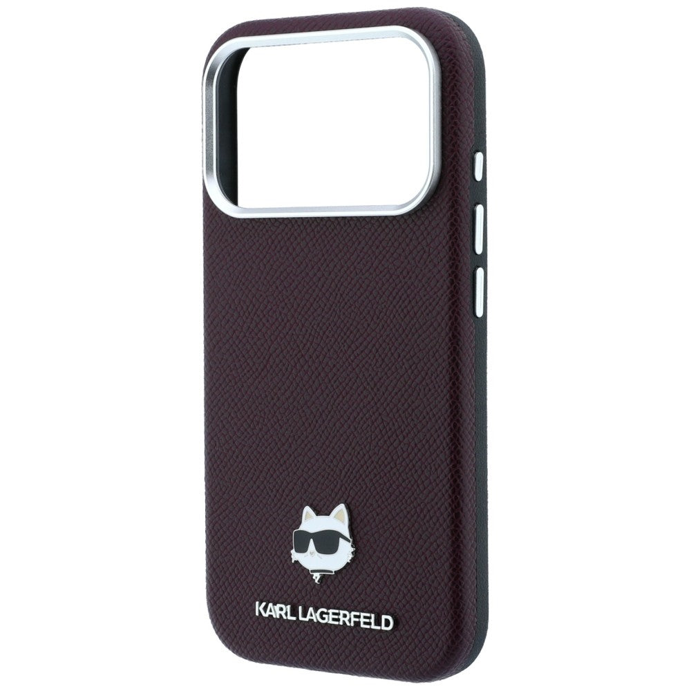 Etui MagSafe do Apple iPhone 18 Pro Max / 17 Pro Max, Karl Lagerfeld, Tłoczona Głowa Choupette, Wiśniowy