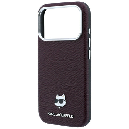 Etui MagSafe do Apple iPhone 18 Pro Max / 17 Pro Max, Karl Lagerfeld, Tłoczona Głowa Choupette, Wiśniowy