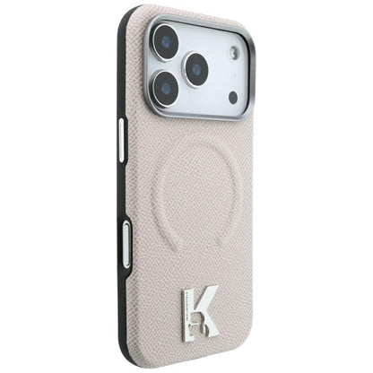 Etui MagSafe do Apple iPhone 18 Pro Max / 17 Pro Max, Karl Lagerfeld, Grained Embossed Ring, Beż