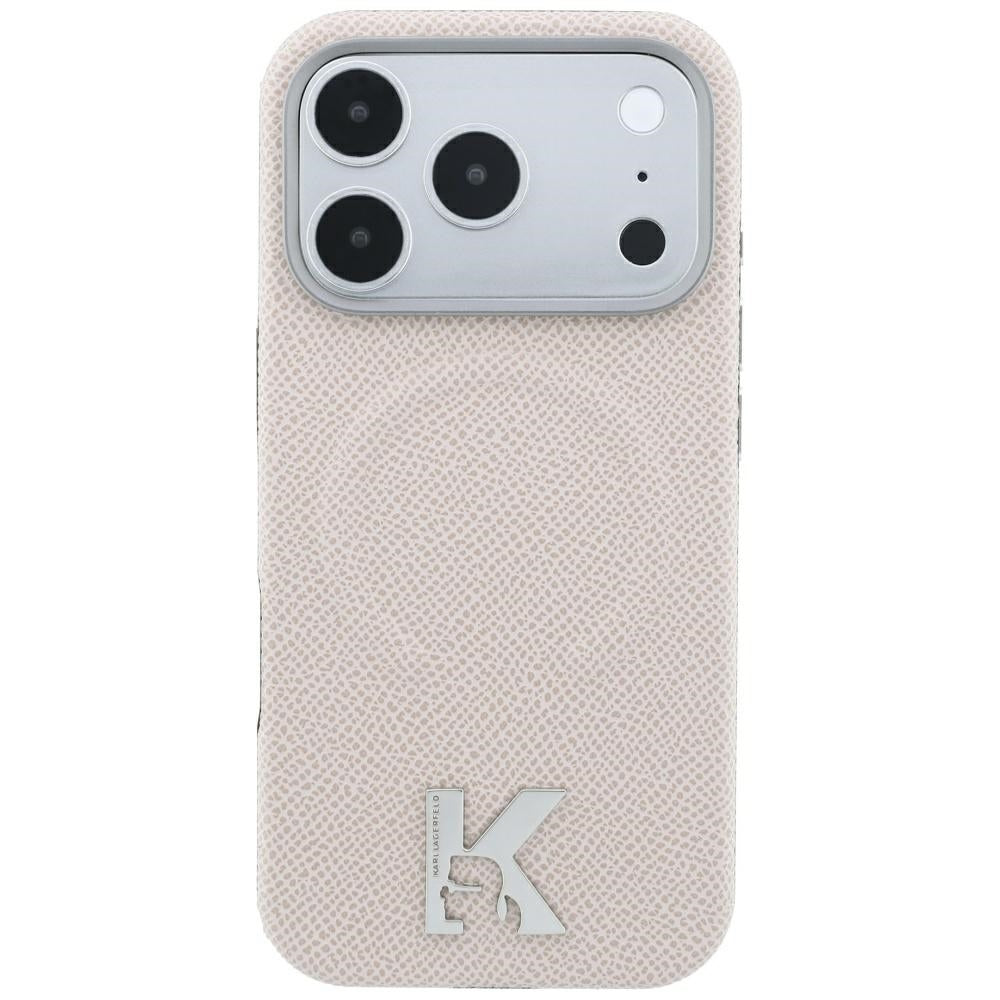 Etui MagSafe do Apple iPhone 18 Pro Max / 17 Pro Max, Karl Lagerfeld, Grained Embossed Ring, Beż