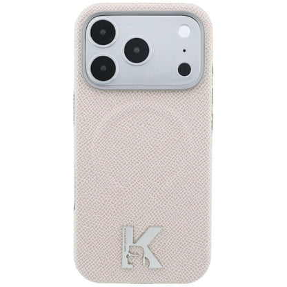 Etui MagSafe do Apple iPhone 18 Pro Max / 17 Pro Max, Karl Lagerfeld, Grained Embossed Ring, Beż