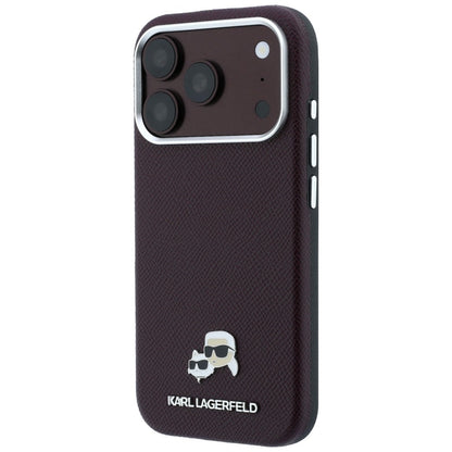 Etui MagSafe do Apple iPhone 18 Pro Max / 17 Pro Max, Karl Lagerfeld, Grained KC Heads, Wiśniowy