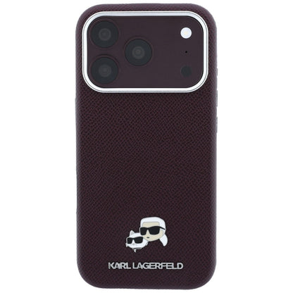 Etui MagSafe do Apple iPhone 18 Pro Max / 17 Pro Max, Karl Lagerfeld, Grained KC Heads, Wiśniowy