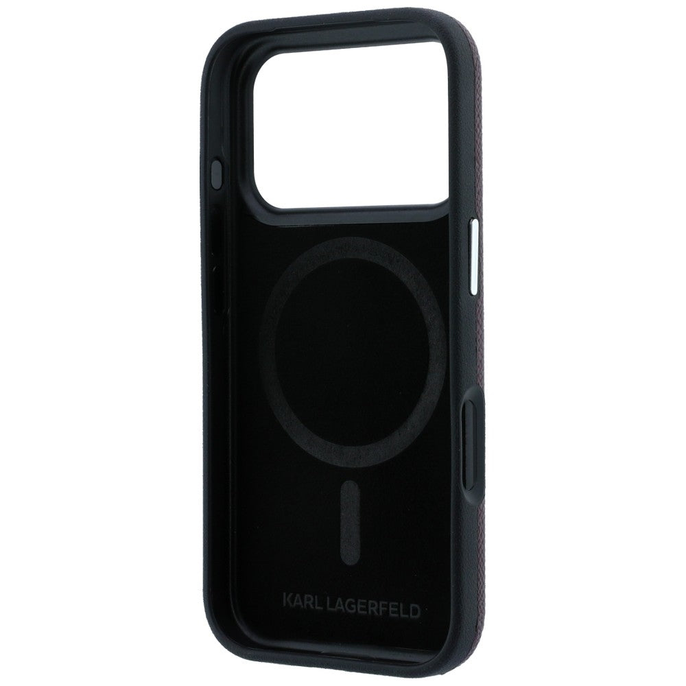 Etui MagSafe do Apple iPhone 18 Pro Max / 17 Pro Max, Karl Lagerfeld, Grained KC Heads, Wiśniowy