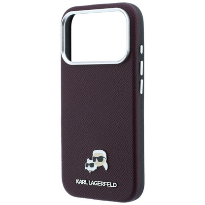 Etui MagSafe do Apple iPhone 18 Pro Max / 17 Pro Max, Karl Lagerfeld, Grained KC Heads, Wiśniowy