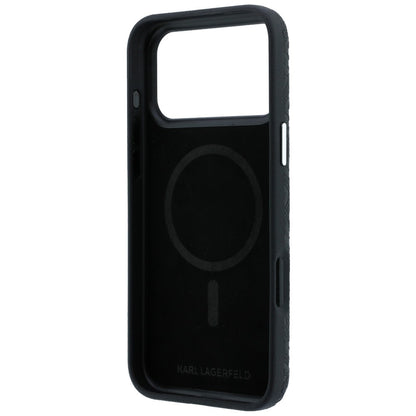 MagSafe Case for Apple iPhone 18 Pro Max / 17 Pro Max, Karl Lagerfeld, Grained Metal Logo, Black