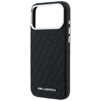 MagSafe Case for Apple iPhone 18 Pro Max / 17 Pro Max, Karl Lagerfeld, Grained Metal Logo, Black