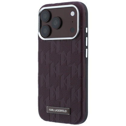 Etui MagSafe do Apple iPhone 18 Pro Max / 17 Pro Max, Karl Lagerfeld, Logo z żywicy Monogramowej o ziarnistej fakturze, Wiśniowy