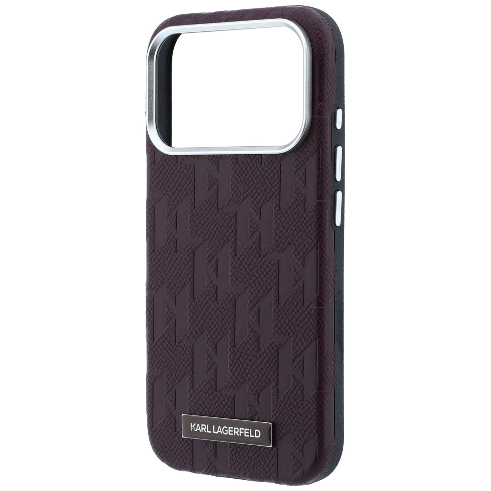 Etui MagSafe do Apple iPhone 18 Pro Max / 17 Pro Max, Karl Lagerfeld, Logo z żywicy Monogramowej o ziarnistej fakturze, Wiśniowy